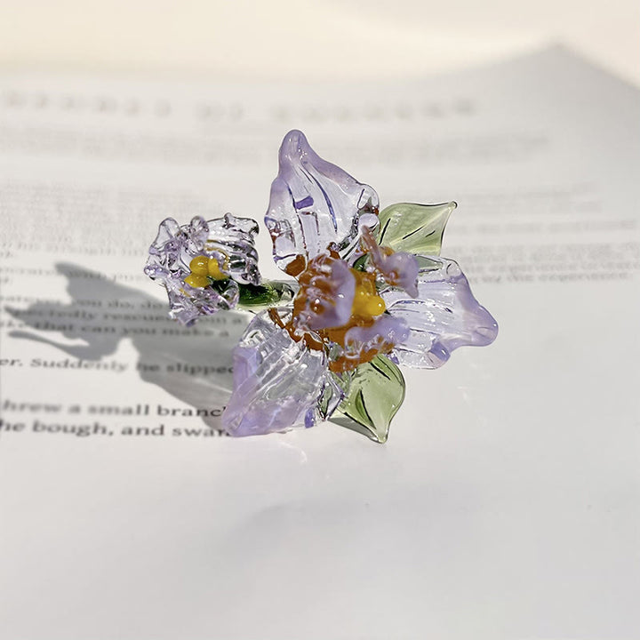 Buddha Stones Anillo de sabiduría con flor de liuli Iris - Morado (17 mm) (El color, la forma y el tamaño pueden variar) - image 7