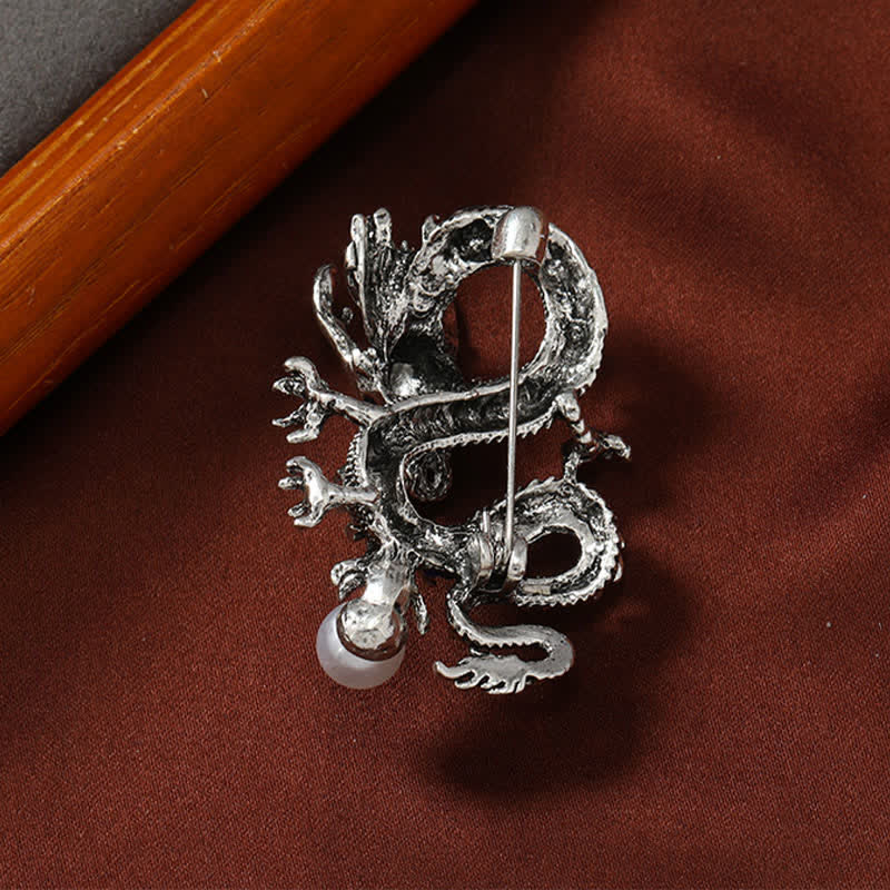 Buddha Stones Broche de fuerza de perla con dragón dominante - image 7