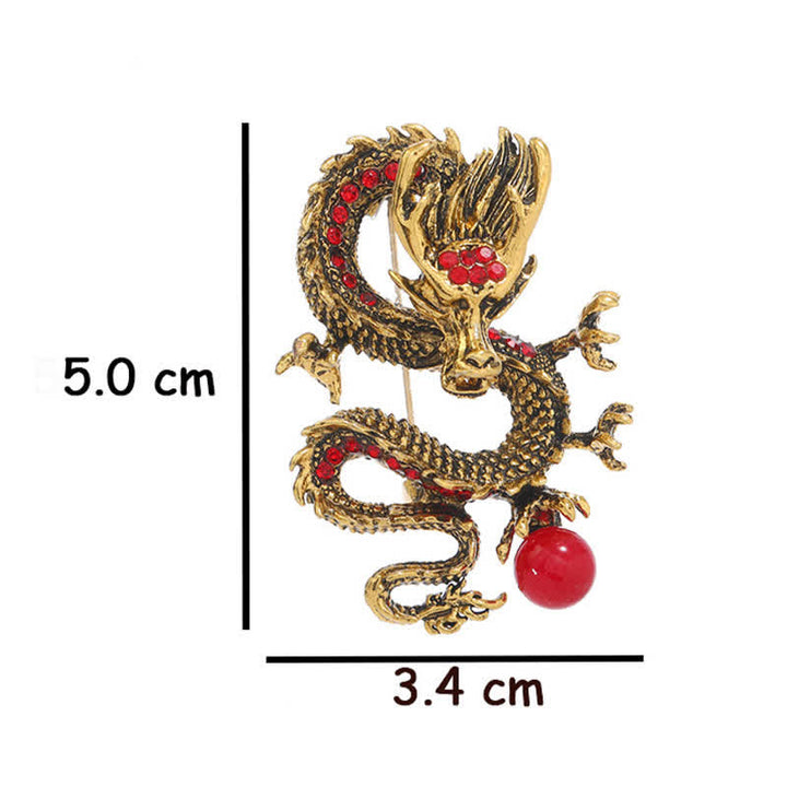Buddha Stones Broche de fuerza de perla con dragón dominante - image 10
