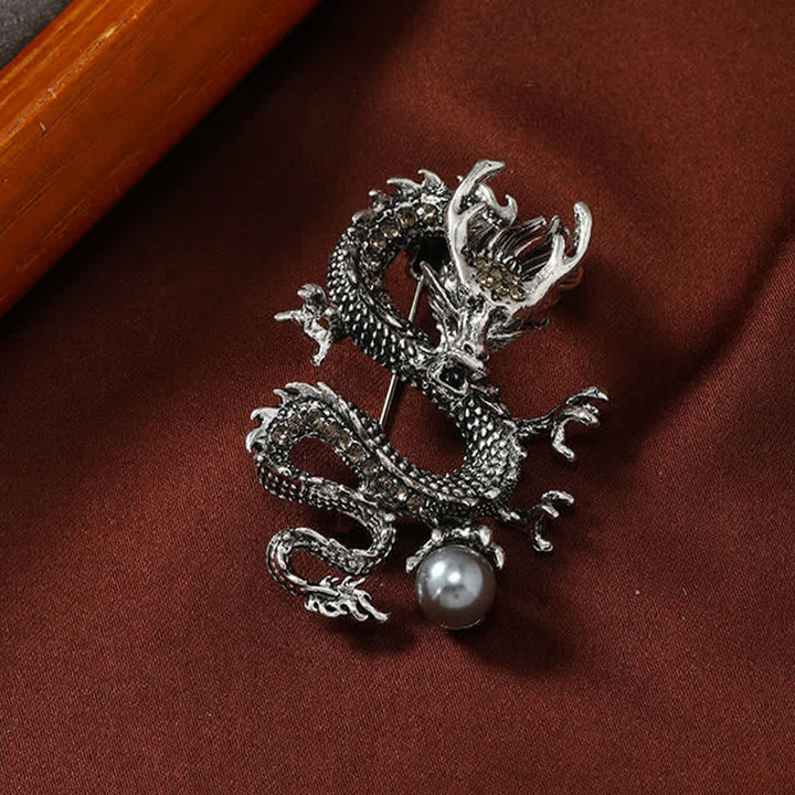 Buddha Stones Broche de fuerza de perla con dragón dominante - image 6