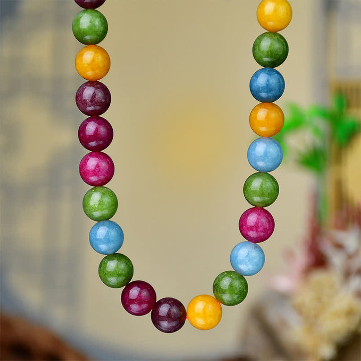 Buddha Stones Collar con cuentas de turmalina aguamarina de cristal natural de 12 mm para sanación. - image 4