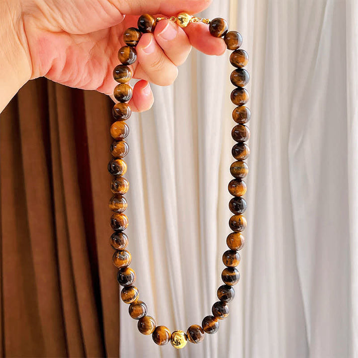 Buddha Stones Collar con cuentas de cobre y ojo de tigre natural - image 6