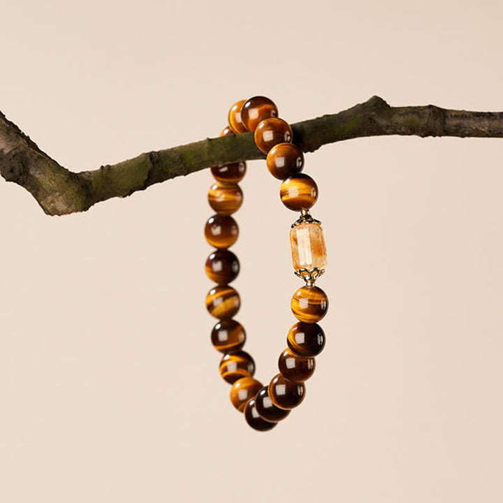Buddha Stones Pulsera de fuerza con cuentas de citrino ojo de tigre - image 9