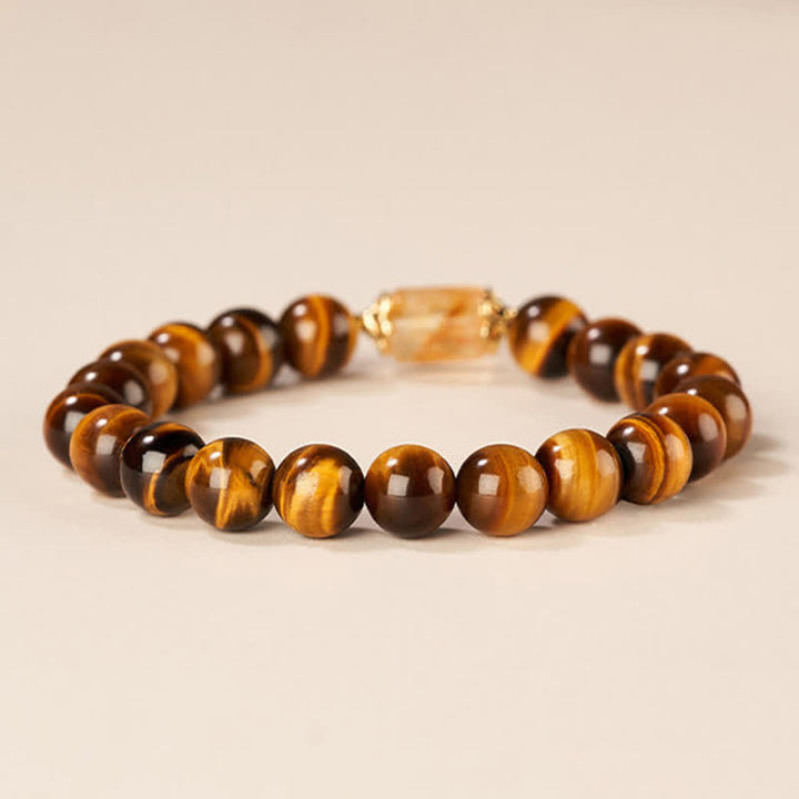 Buddha Stones Pulsera de fuerza con cuentas de citrino ojo de tigre - image 2