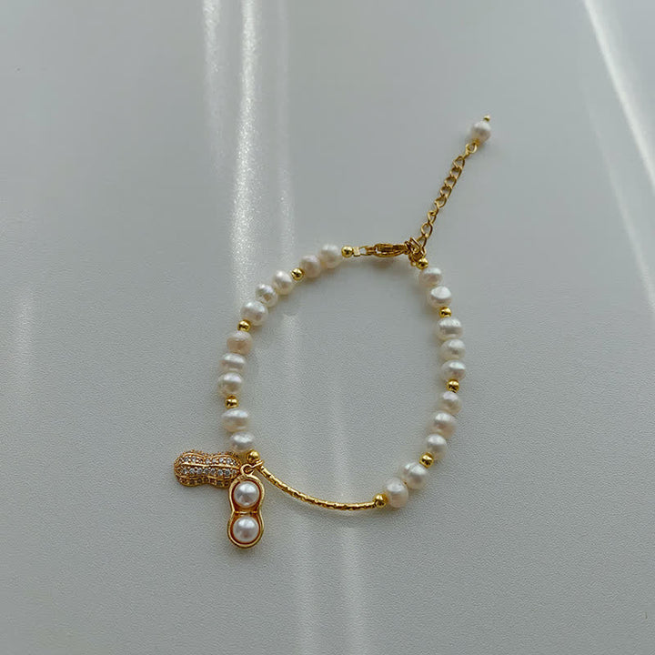 Buddha Stones Pulsera de sabiduría con cuentas de perlas y cacahuetes: Las cosas buenas suceden - image 9