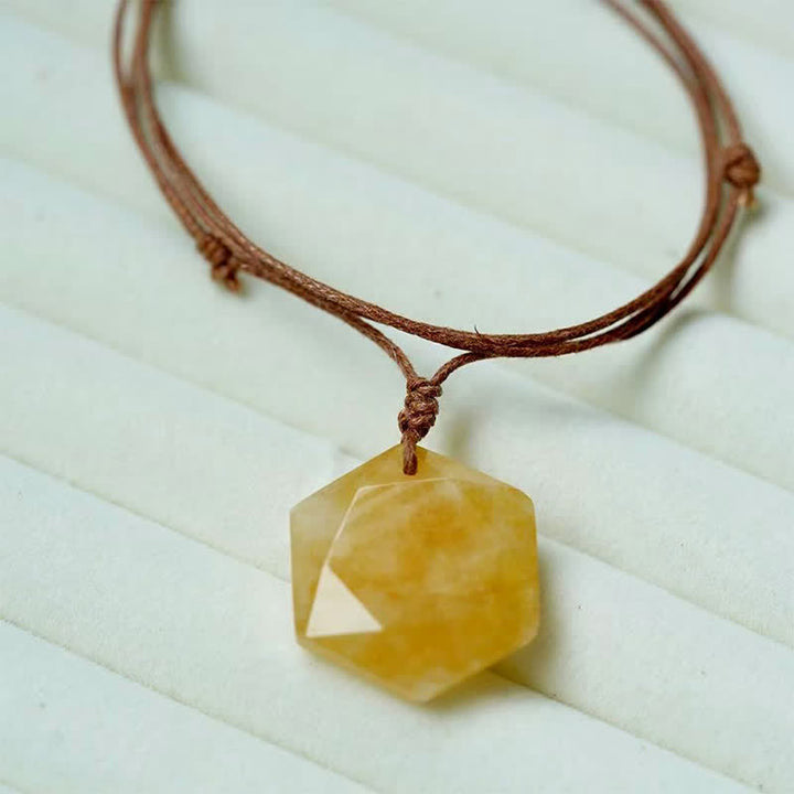 Buddha Stones Colgante de collar curativo con forma de Estrella de David tallada en cuarzo transparente, ágata india y amatista. - Aventurina amarilla - image 26