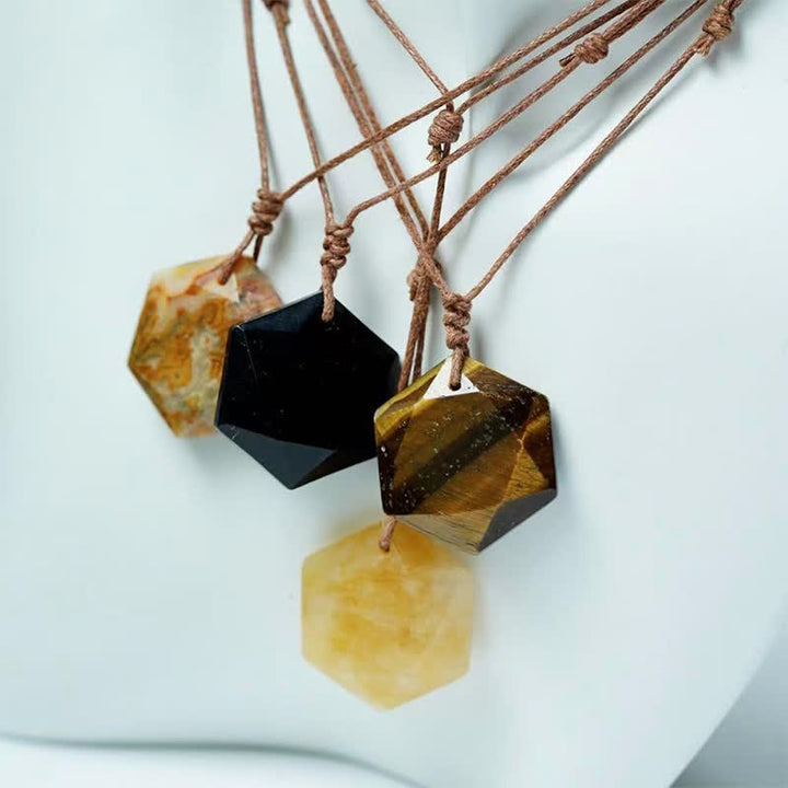 Buddha Stones Colgante de collar curativo con forma de Estrella de David tallada en cuarzo transparente, ágata india y amatista. - image 31