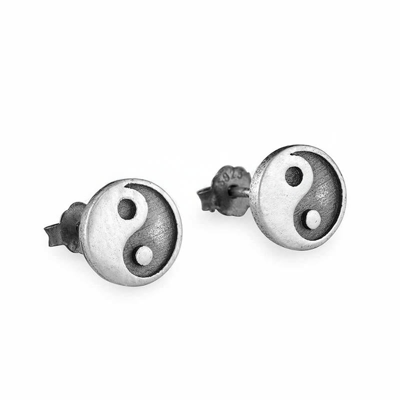 Buddha Stones Pendiente de plata de ley 925 con símbolo del equilibrio Yin Yang. - image 7