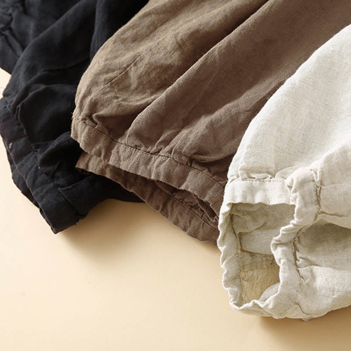 Pantalones capri de algodón estilo harén con bolsillos para mujer Buddha Stones Commute - image 18