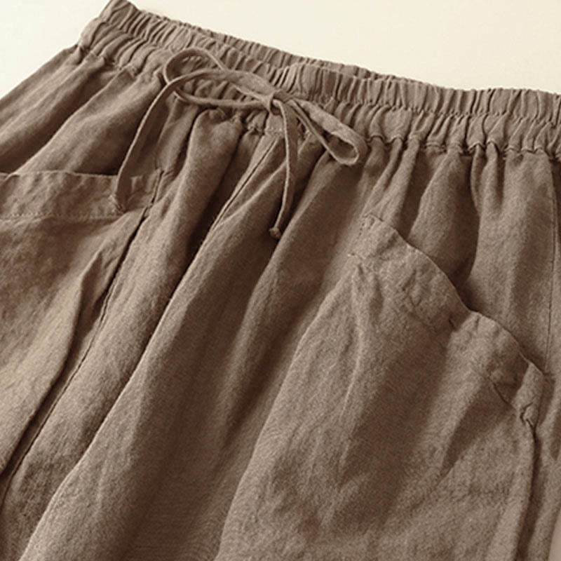 Pantalones capri de algodón estilo harén con bolsillos para mujer Buddha Stones Commute - image 1