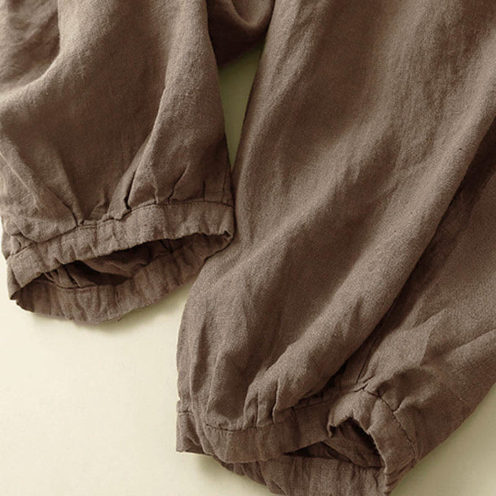 Pantalones capri tipo harem lisos con bolsillos para mujer de Buddha Stones Commute - image 2
