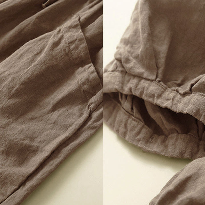 Pantalones capri de algodón estilo harén con bolsillos para mujer Buddha Stones Commute - image 4