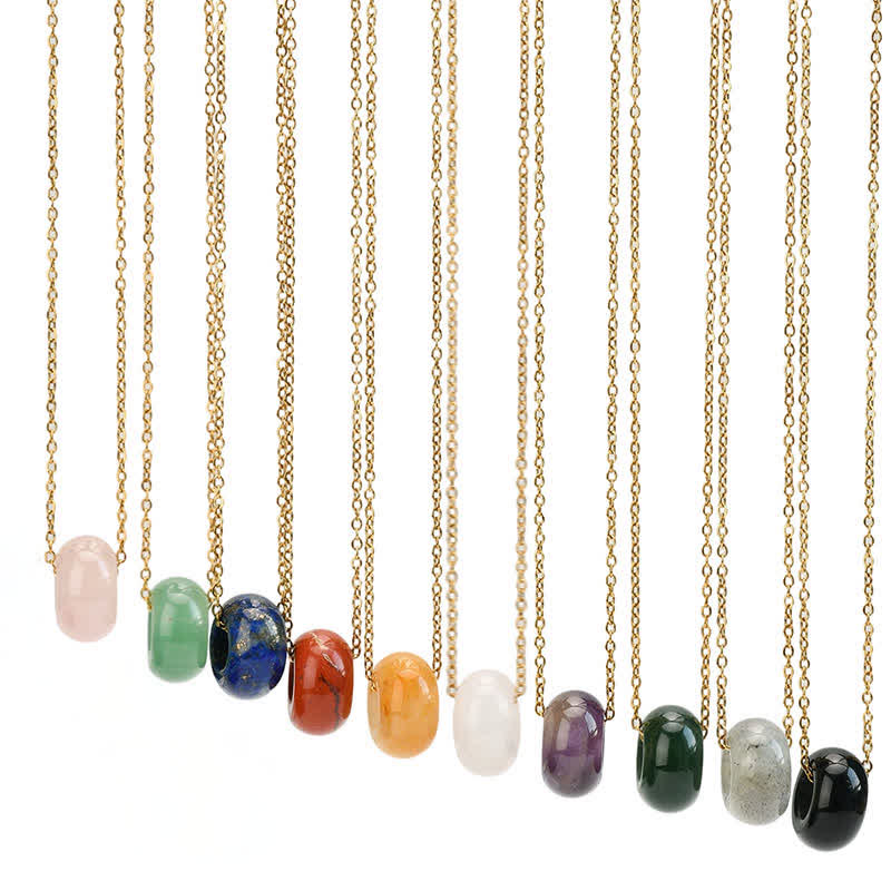 Buddha Stones Collar de cristal redondo de cuarzo rosa natural y aventurina verde para sanación. - image 24