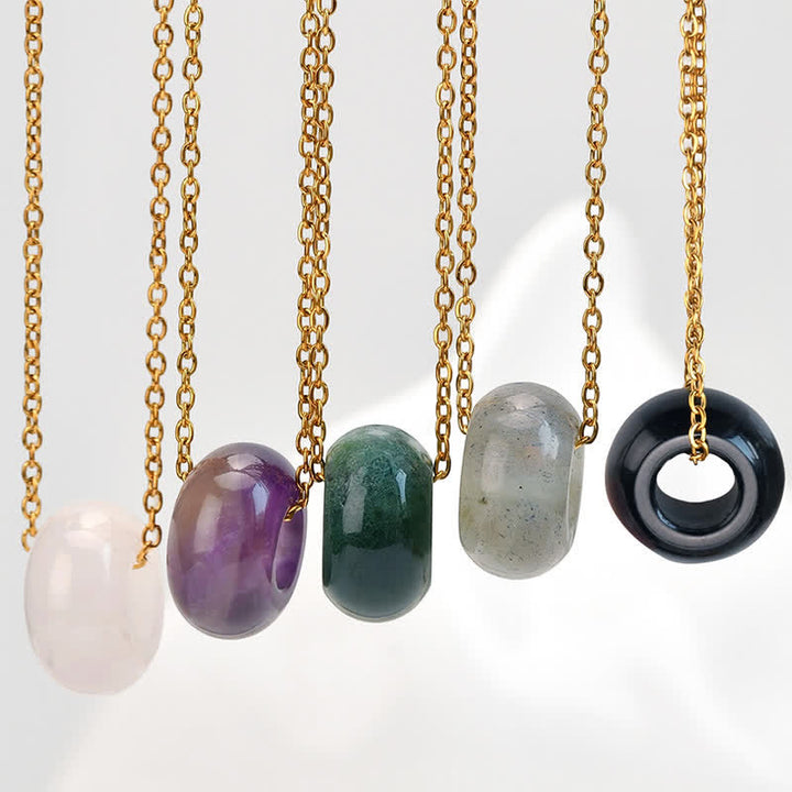 Buddha Stones Collar de cristal redondo de cuarzo rosa natural y aventurina verde para sanación. - image 25