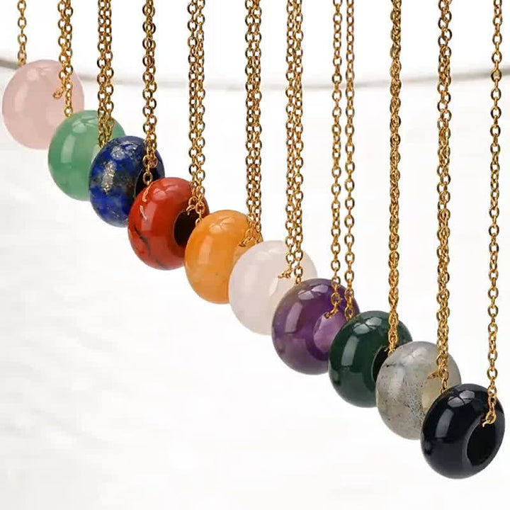 Buddha Stones Collar de cristal redondo de cuarzo rosa natural y aventurina verde para sanación. - image 26