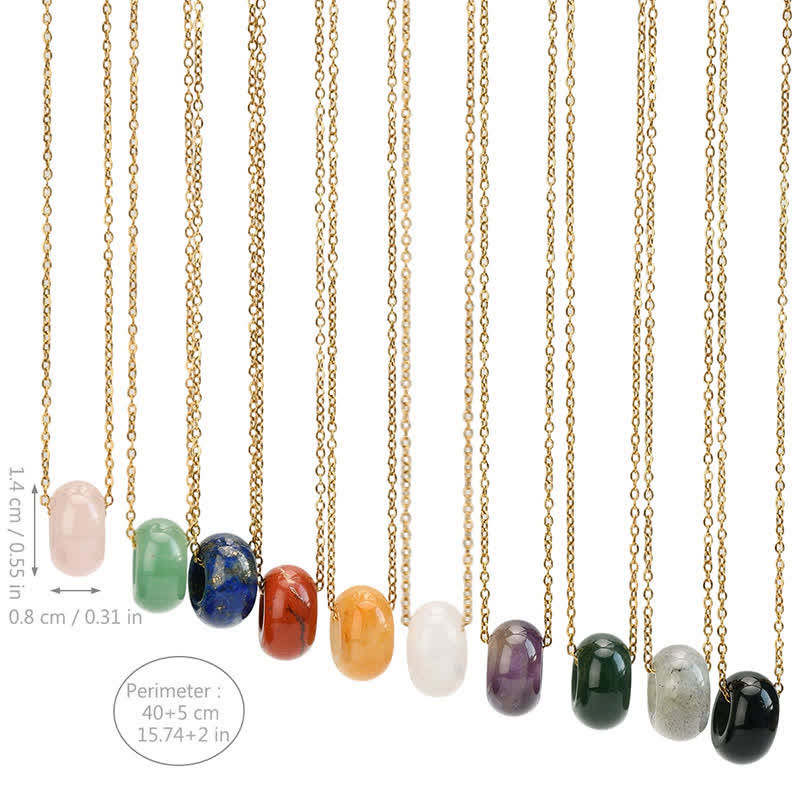 Buddha Stones Collar de cristal redondo de cuarzo rosa natural y aventurina verde para sanación. - image 27