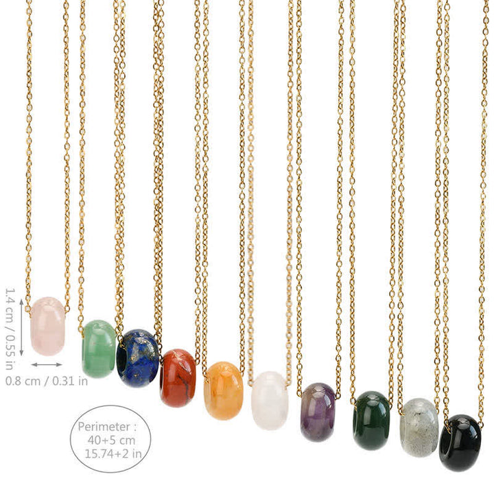 Buddha Stones Collar de cristal redondo de cuarzo rosa natural y aventurina verde para sanación. - image 27