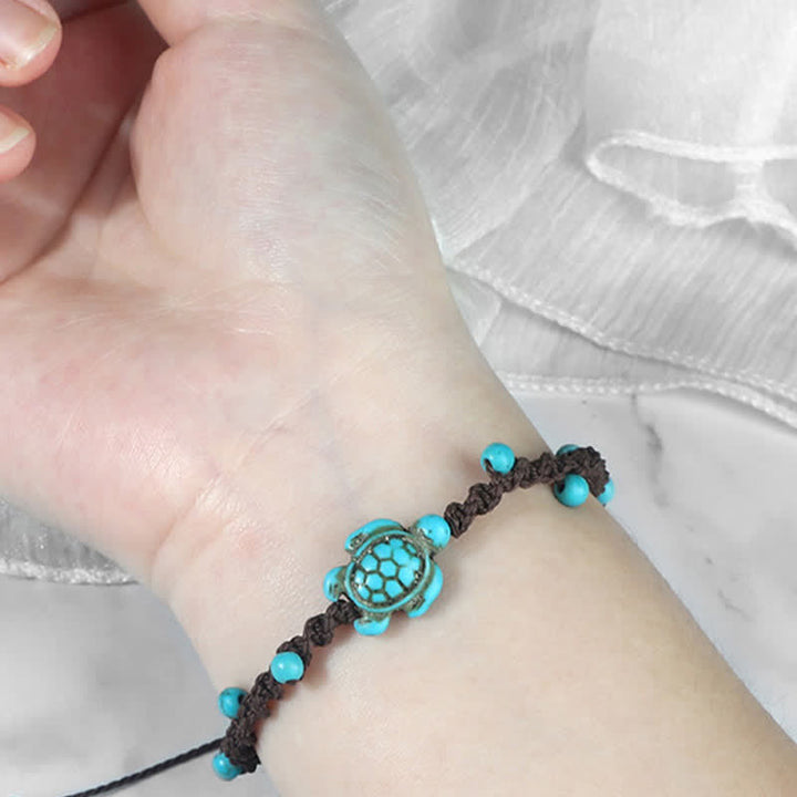 Buddha Stones Pulsera protectora de cuerda trenzada con diseño de tortuga turquesa - image 19