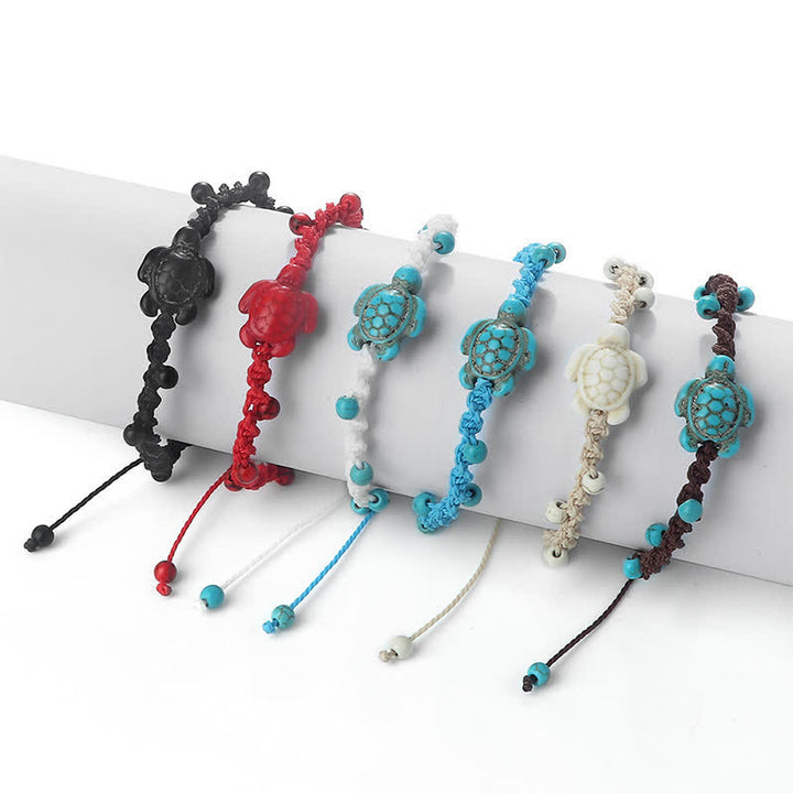 Buddha Stones Pulsera protectora de cuerda trenzada con diseño de tortuga turquesa - image 26