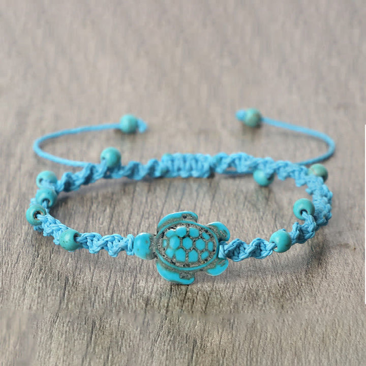 Buddha Stones Pulsera protectora de cuerda trenzada con diseño de tortuga turquesa - image 17