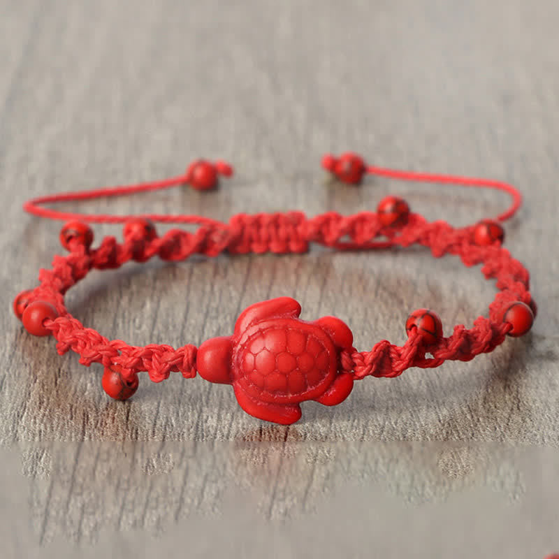 Buddha Stones Pulsera protectora de cuerda trenzada con diseño de tortuga turquesa - image 12