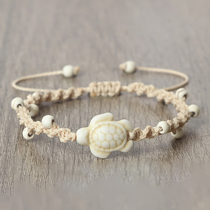 Buddha Stones Pulsera protectora de cuerda trenzada con diseño de tortuga turquesa - image 10