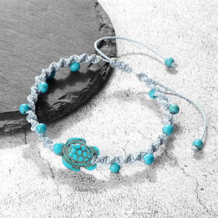 Buddha Stones Pulsera protectora de cuerda trenzada con diseño de tortuga turquesa - image 22