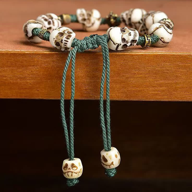 Buddha Stones Pulsera de cuentas de hueso El Señor del Bosque de los Cadáveres Nuevo Comienzo - image 3