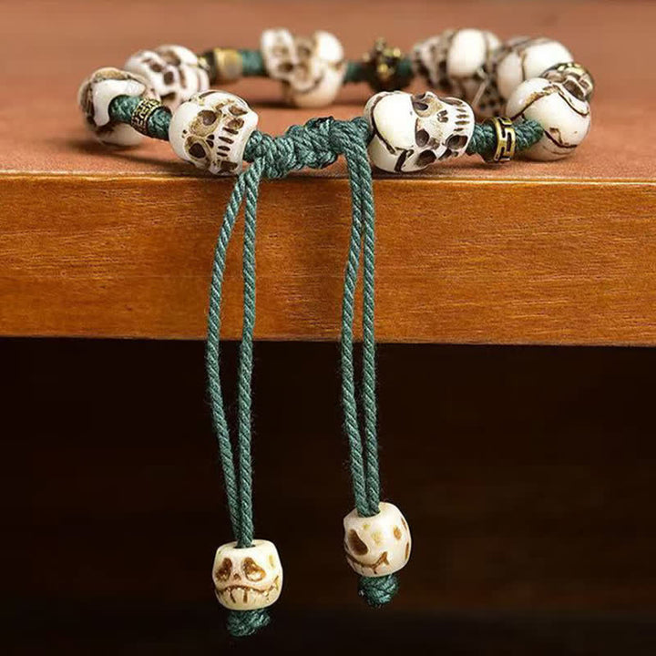 Buddha Stones Pulsera de cuentas de hueso El Señor del Bosque de los Cadáveres Nuevo Comienzo - image 3