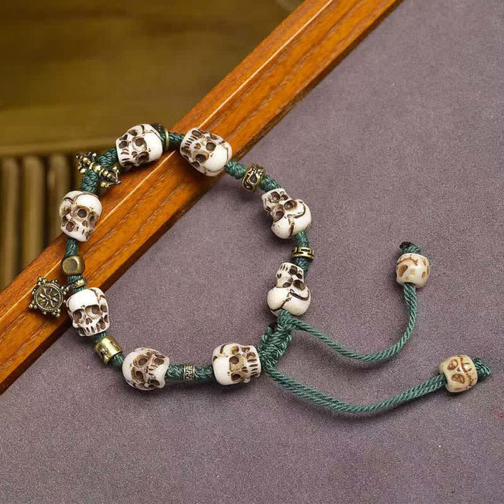 Buddha Stones Pulsera de cuentas de hueso El Señor del Bosque de los Cadáveres Nuevo Comienzo - image 1