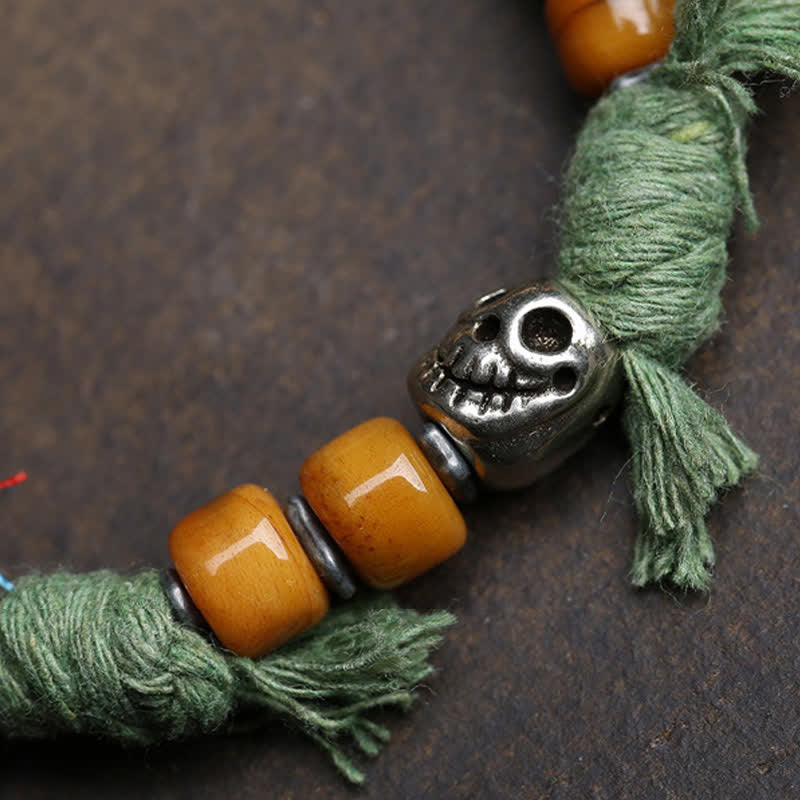 Buddha Stones Pulsera de serenidad de cuerda trenzada con Buda Amitabha de cobre - image 8