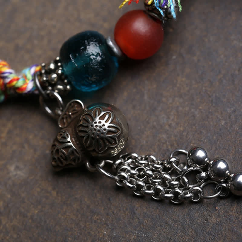 Buddha Stones Pulsera de serenidad de cuerda trenzada con Buda Amitabha de cobre - image 9