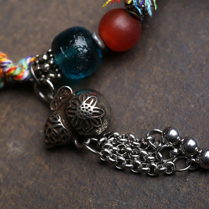 Buddha Stones Pulsera de serenidad de cuerda trenzada con Buda Amitabha de cobre - image 9