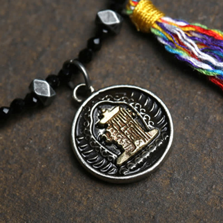 Buddha Stones Collar de fuerza con cuentas de turquesa y espinela negra - image 8