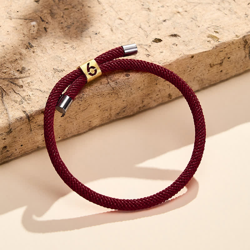 Buddha Stones Pulsera protectora ajustable con números angelicales de un solo dígito - Cuerda de color rojo oscuro (circunferencia de la muñeca: 15-23 cm) - 6 - image 43