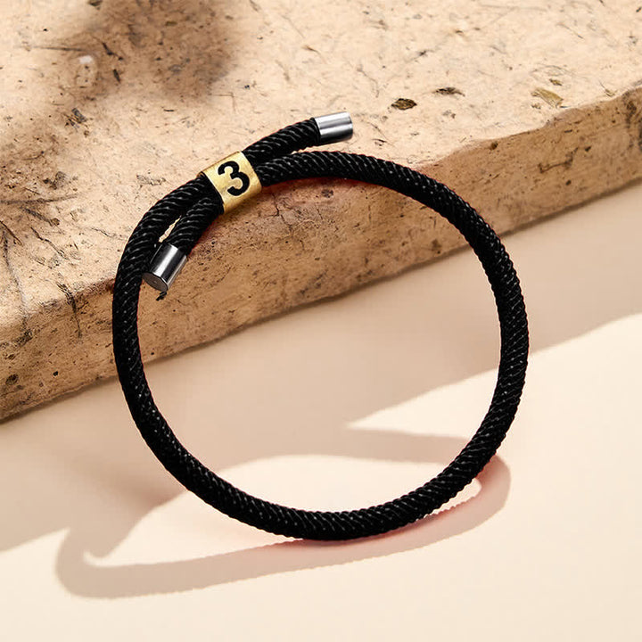 Buddha Stones Pulsera protectora ajustable con números angelicales de un solo dígito - Cuerda negra (circunferencia de la muñeca: 15-23 cm) - 3 - image 30