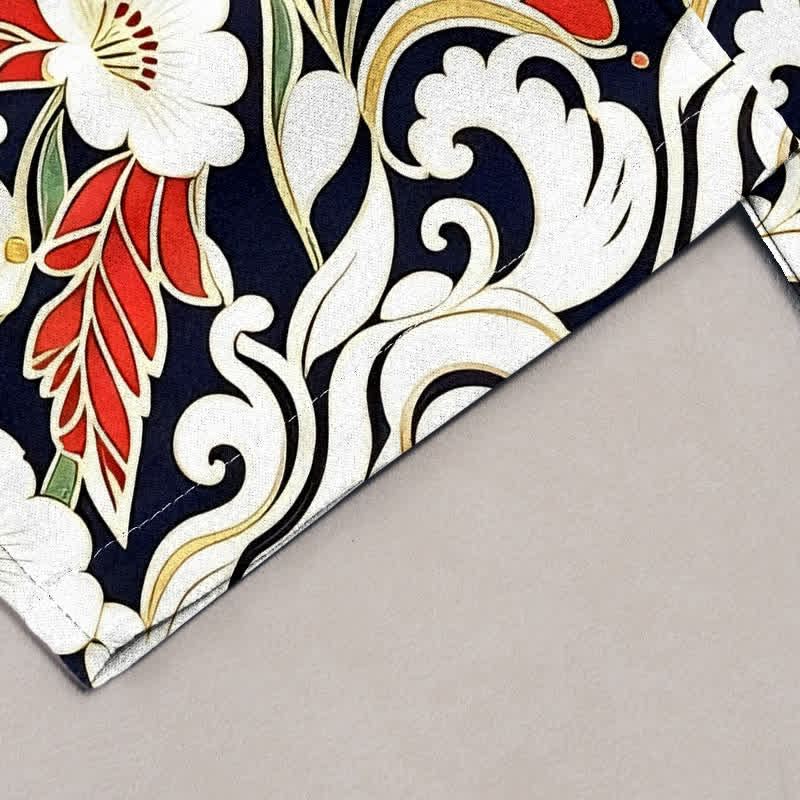 Buddha Stones Pantalones de mujer de algodón puro con estampado floral bohemio y cintura elástica, con bolsillos. - image 1