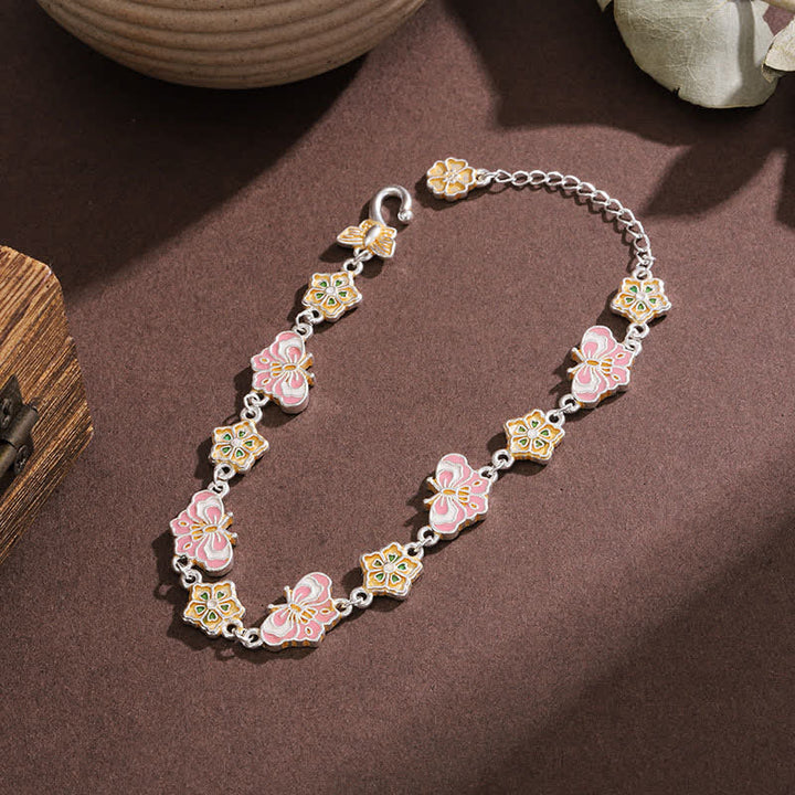 Buddha Stones Pulsera de cobre esmaltada con mariposa floral "Amor" - image 3