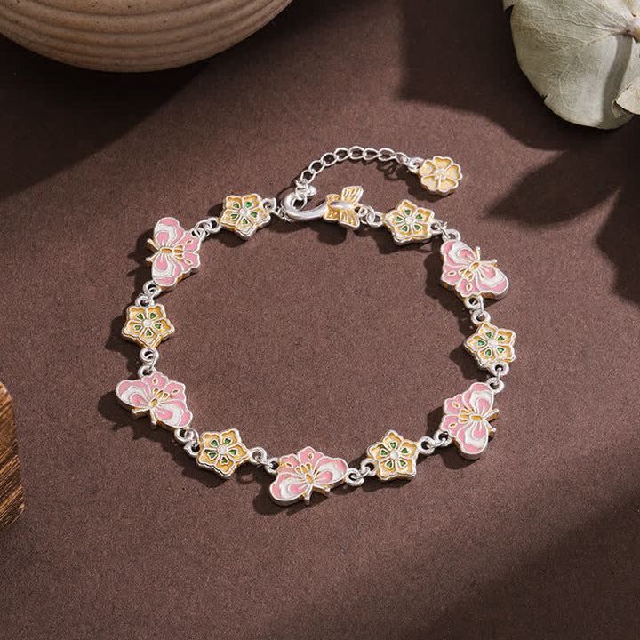 Buddha Stones Pulsera de cobre esmaltada con mariposa floral "Amor" - Cobre (circunferencia de la muñeca: 17–21 cm) - image 0