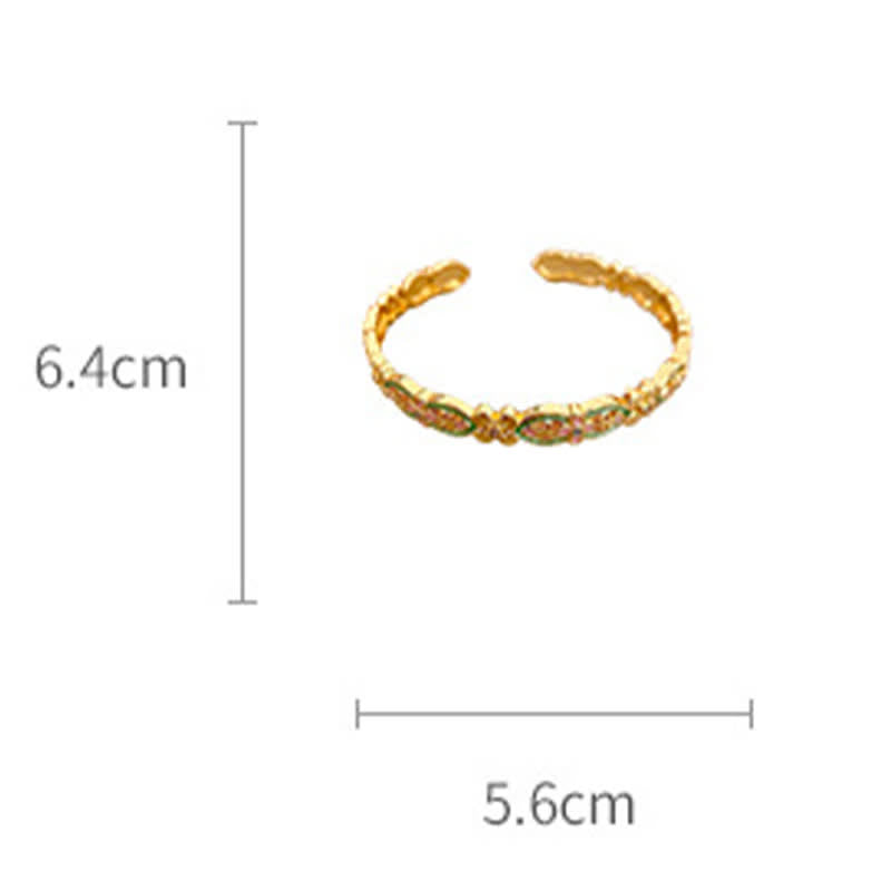 Buddha Stones Pulsera tipo brazalete con estampado floral y esmalte de cobre - image 8