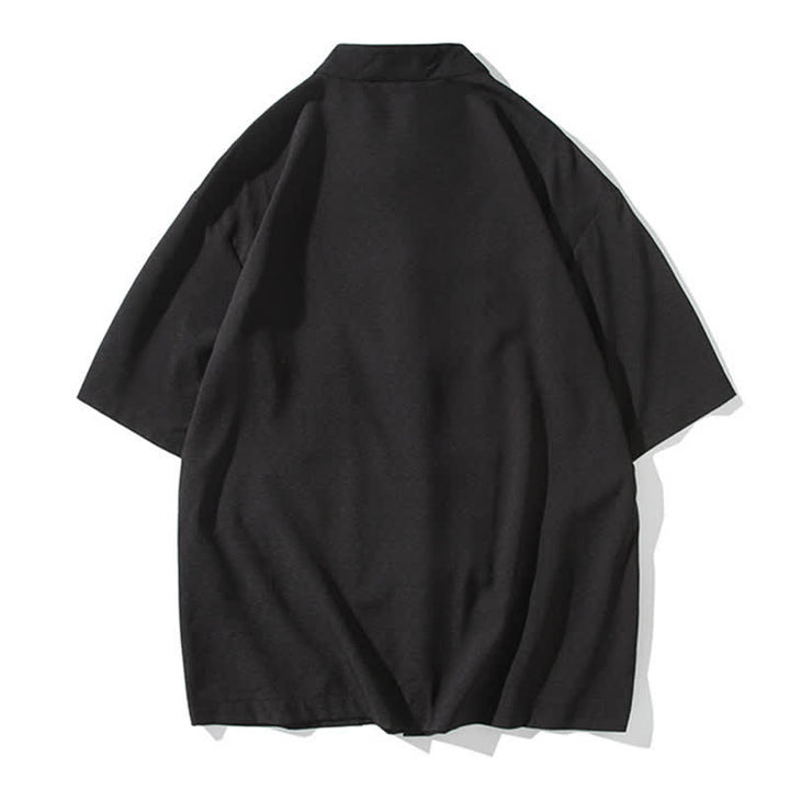 Buddha Stones Camisas de manga corta para hombre estilo Tang de verano con cuello mandarín, botones de rana y bordado de bambú. - image 18