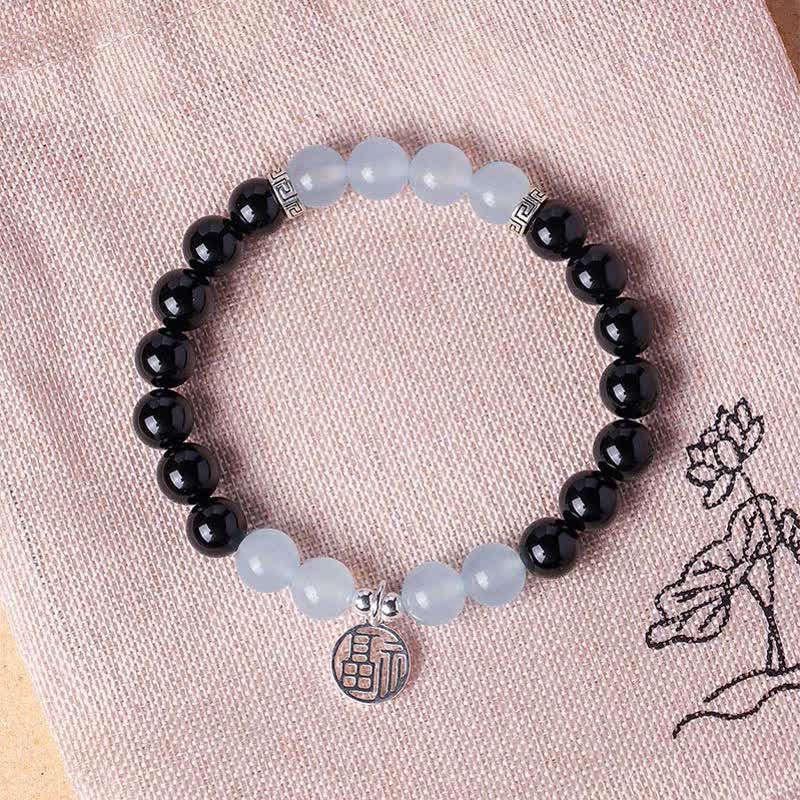 Buddha Stones Pulsera de cuentas con el personaje Fu de ónix negro para la buena suerte - image 13