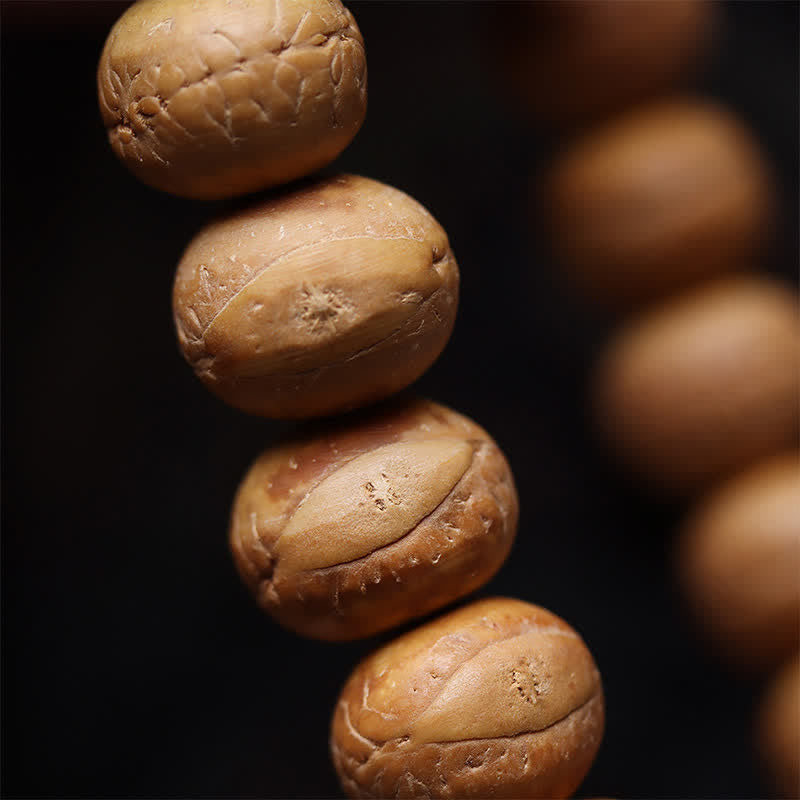 Buddha Stones Mala de muñeca tibetana con borla grabada y ojo de fénix y sabiduría Bodhi - image 8