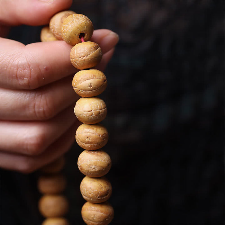 Buddha Stones Mala de muñeca tibetana con borla grabada y ojo de fénix y sabiduría Bodhi - image 7