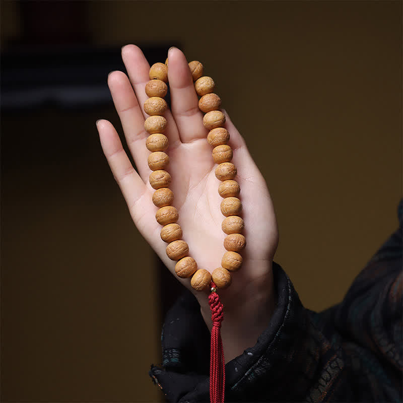 Buddha Stones Mala de muñeca tibetana con borla grabada y ojo de fénix y sabiduría Bodhi - image 4