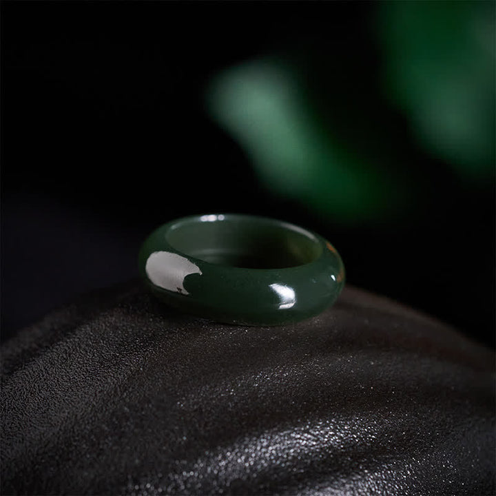 Buddha Stones Anillo curativo de jade cian natural - image 4