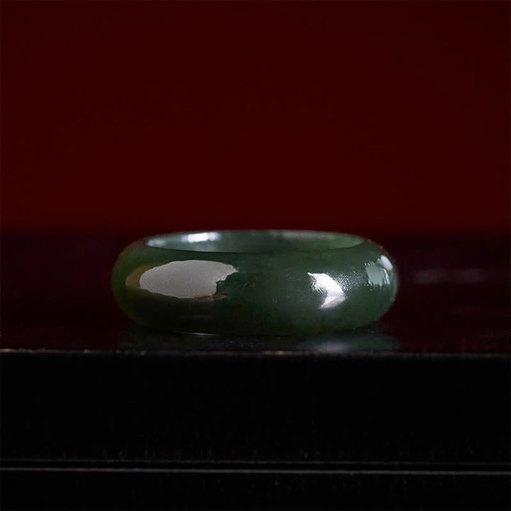 Buddha Stones Anillo curativo de jade cian natural - image 3