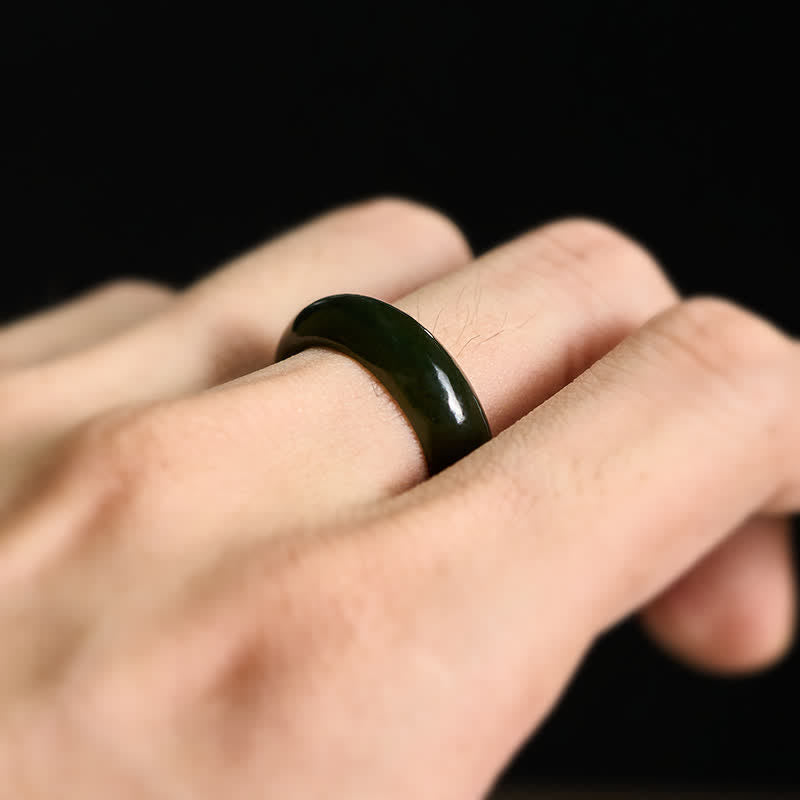 Buddha Stones Anillo curativo de jade cian natural - image 9