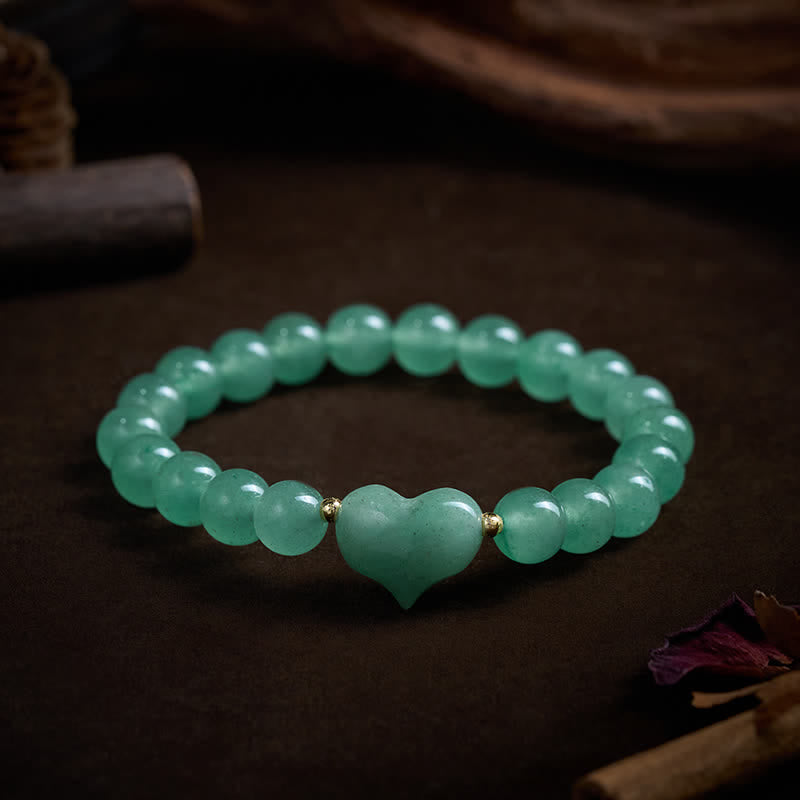Buddha Stones Pulsera espiritual de corazón de amor con aventurina verde amatista natural, ojo de tigre y cuarzo fresa. - image 11