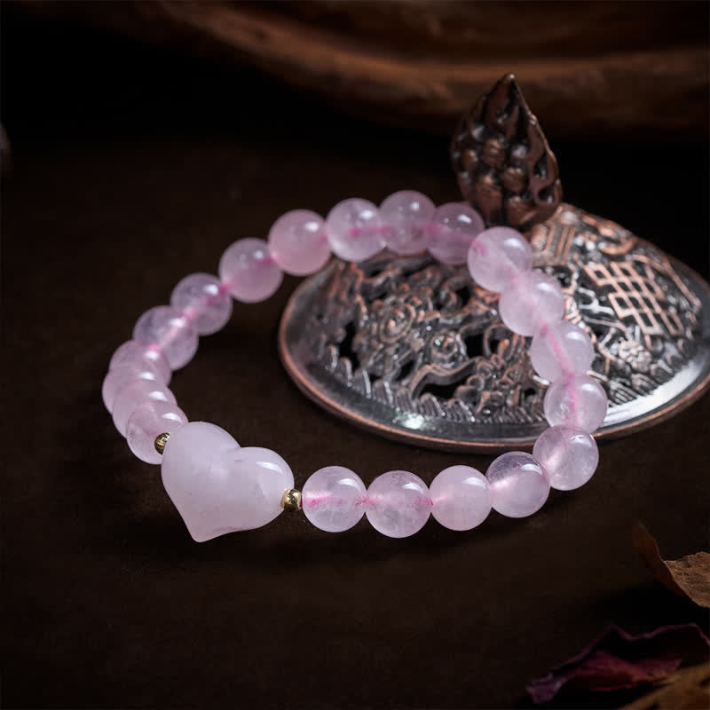 Buddha Stones Pulsera espiritual de corazón de amor con aventurina verde amatista natural, ojo de tigre y cuarzo fresa. - image 25